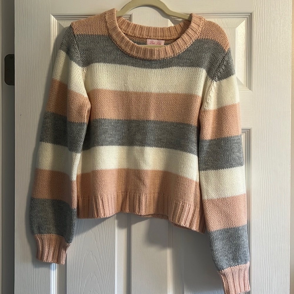 Pink Lily Striped Sweater